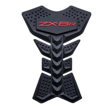 Imagem de Capa protetora de borracha para tanque de gasolina para guarnições de carenagem decalque compatível com Kawasaki 636 ZX6R ZX6RR KRT vermelho