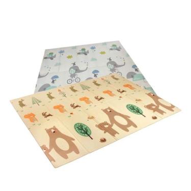 Imagem de Tapete Térmico Infantil Emborrachado Dupla Face Dobrável Macio 2m x 1,