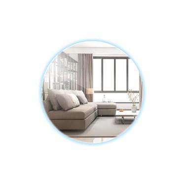 Imagem de Espelho Redondo Lapidado Led 50x50 Luz Indireta Decorativo Luxo (Frio)