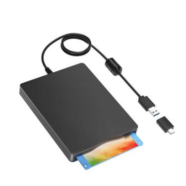 Imagem de Leitor de disquete Yaeonku externo 3.5 USB e tipo C 1,44 MB