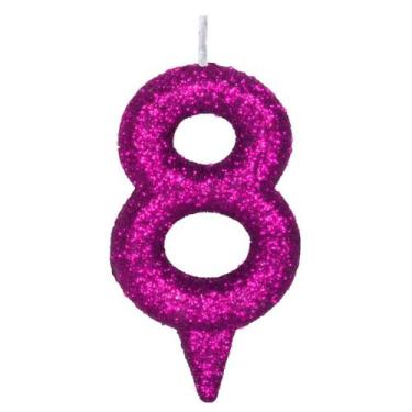 Imagem de Vela De Aniversário Número Magic Glitter Rosa - PartiuFesta