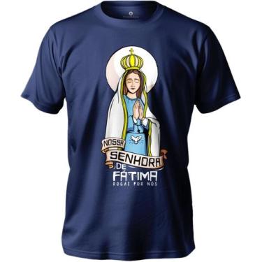 Imagem de Camiseta Católica Nossa Senhora De Fátima Feminina E Masculina Em Algo
