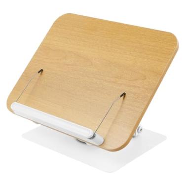 Imagem de Suporte de leitura dobrável para revistas de livros de receitas, base giratória de 360 graus, suporte de exibição de receitas multifuncional estável para tablets e laptops (branco, 1)