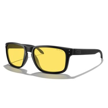 Imagem de OLIEYE Óculos de sol masculinos polarizados esportivos masculinos com armação flexível para pesca esportiva, Armação preta fosca/lente de visão noturna/metal cinza, Lens Width: 59 Millimeters