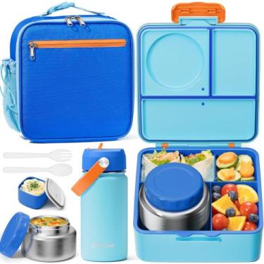 Imagem de Lancheira Fimibuke Kids Bento com garrafa térmica de 250 ml, lancheira