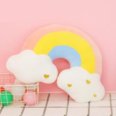 Imagem de 18em travesseiro arco-íris, travesseiro de pelúcia fofo - HUOGUO