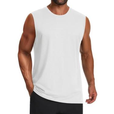 Imagem de Camisa de natação Cotrasen para homens de verão UPF 50+ Cooling White 
