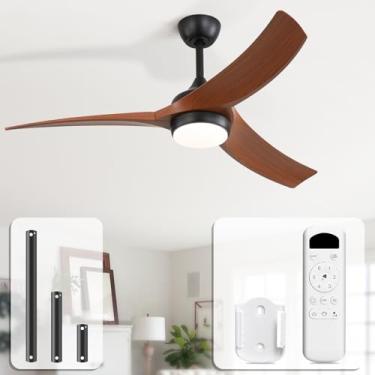 Imagem de Sofucor Ventiladores de teto de 52 polegadas com controle remoto de luzes, ventilador de teto externo com fluxo de ar de luz 6000 CFM 3 CCT regulável, 3 temporizadores, ABS, 3 lâminas, motor CC