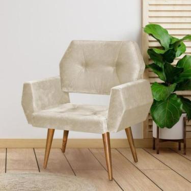 Imagem de Poltrona Breda Decorativa Estofada Sala Quarto Escritório - Estofados 