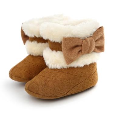 Imagem de Botas de neve para meninos e meninas com sola macia, botas de inverno antiderrapantes para bebês e bebês, B-brown, 6-12 Months Infant