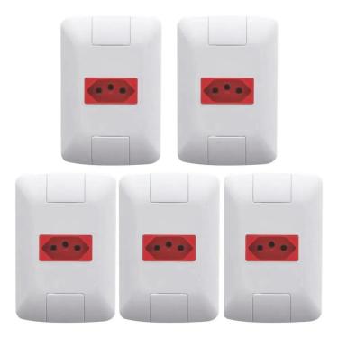 Imagem de 2X Tomada Simples 20A Tramontina Aria Vermelha 20 Amperes 5