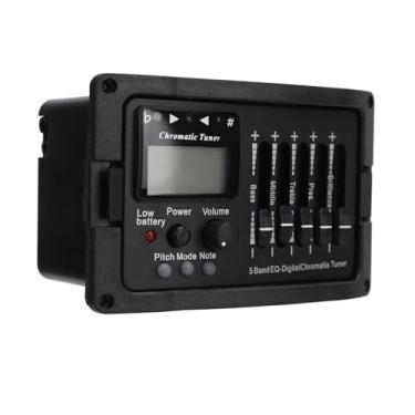 Imagem de Asixxsix 5 Banda Guitar EQ Pré -amplificador, Equalizador Profissional de Guitarra Acústico Com Sintonizador, Controle de Térbicos Médios, pré -amplificador de Guitarra Com LCD