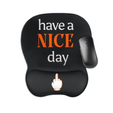 Imagem de Aganmi Mouse pad ergonômico para presentes engraçados com descanso de pulso, base de borracha antiderrapante pequena com suporte de pulso para alívio da dor, laptop, material de escritório, acessórios