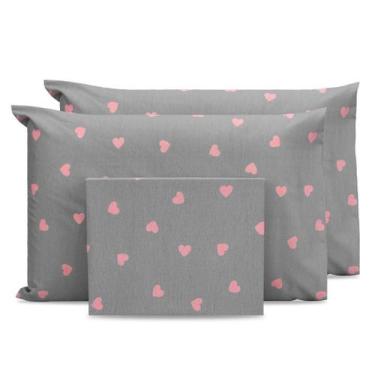 Imagem de Lençol Super King 3 Pçs Estampado C/ Fronhas Percal 180 Fios Coleção 2