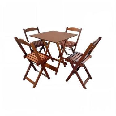 Imagem de Conjunto Jogo de mesa com 4 cadeiras Dobrável - BLT MESAS E CADEIRAS