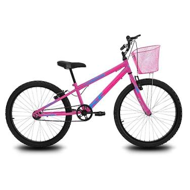 Imagem de Bicicleta Feminina Aro 24 Freio V-Brake em Aluminio Garfo Rigido Aros em Aluminio,Pink Azul e Rosa