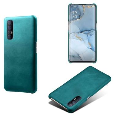 Imagem de Capa para OPPO Find X2 NEO,Proteção contra quedas,Casca de volta de cor sólida simples,Design de couro de imitação de plástico-Green