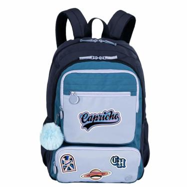 Imagem de Mochila 2 Compartimentos Capricho Class Cosmic Patches- Azul