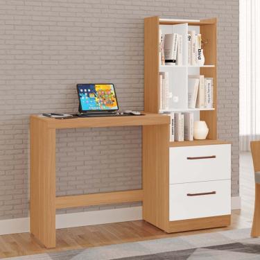Imagem de Escrivaninha Silvana 100% MDF Tuboarte 2 Gavetas 5 Nichos (Estilo Colméia)