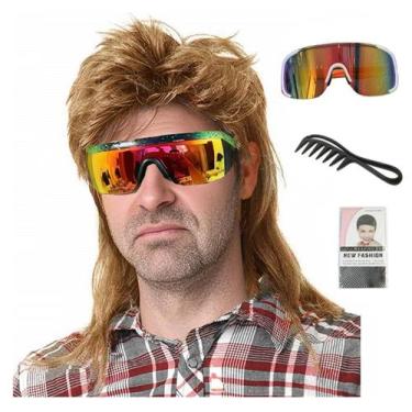 Imagem de Peruca de tainha Traqur Joe Dirt Emo dos anos 80 para homens, morango