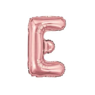 Imagem de Balão Letra Metalizada Rose Gold - 40cm (escolha Sua Letra) - PartiuFe