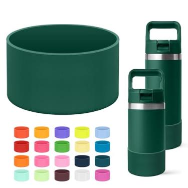 Imagem de Mokoart Bota de silicone compatível com garrafa de água YETI Kids de 340 g e garrafa Rambler de 510 g, protetor inferior de manga antiderrapante acessórios para YETI Rambler 12/510.3 g (verde floresta