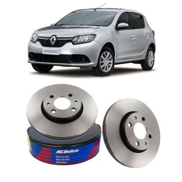 Imagem de Par Disco Freio Dianteiro Renaut Acdelco Sandero 2007 A 2018 Kit2571