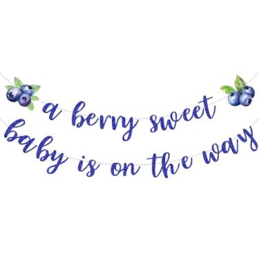 Imagem de A Berry Sweet Baby is On The Way Blueberry Banner Guirlanda para meninos meninas decoração de festa de chá de bebê suprimentos