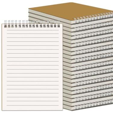 Imagem de OSIMIG Pacote com 24 cadernos espirais A5 a granel com capa Kraft, 20 x 14 cm, cadernos de diário de viagem, caderno de composição para material de escritório escolar, 80 folhas, 160 páginas