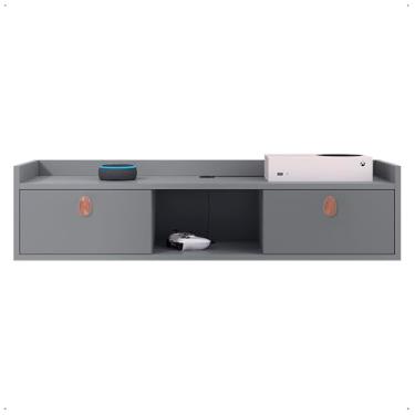 Imagem de Aparador Cantinho do Café Vegas Suspenso Com 2 Portas e Nicho Modelo Moderno (Cinza)