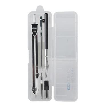 Imagem de Bússola de matemática jogo de matemática de geometria para estudantes bússola de desenho profissional kit de bússola de desenho de metal com barra de extensão bússola conjunto de geometria bússola pa