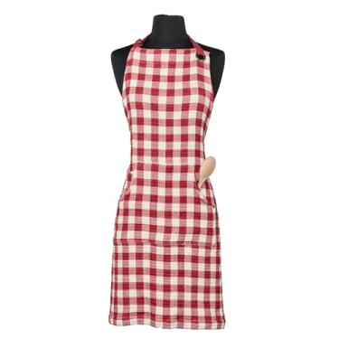 Imagem de Abbott Collection Avental xadrez pequeno - algodão, vermelho/branco (83,8 cm C)
