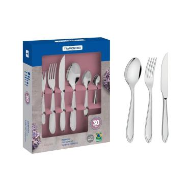 Imagem de Faqueiro Tramontina Laguna Com Facas Para Churrasco Em Aço Inox 30 Peças Tramontina