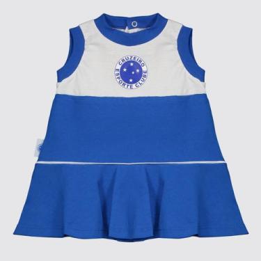 Imagem de Vestido Cruzeiro Escudo Infantil Azul e Branco - Reve Dor, P