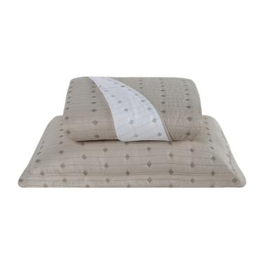 Imagem de Cobre Leito 2 Peças Solteiro Percal 200 Fios Decor 100% Poliéster - Avelã