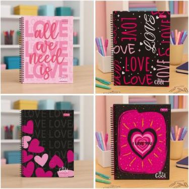 Imagem de Caderno 20 Matérias com Adesivo 320 Folhas Its Cool Feminino Sortido -