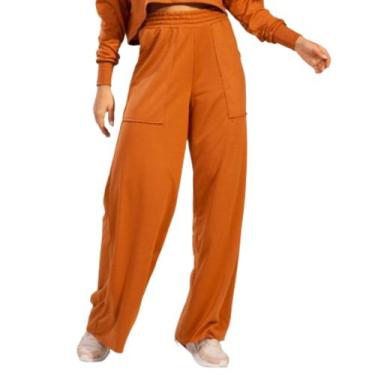 Imagem de Calça Pantalona Wide Leg Bella Fiore Cintura Alta Flare Moletinho Moda