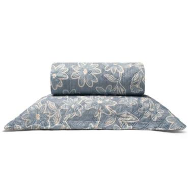Imagem de Cobre Leito Buettner Solteiro Microfibra Renove Estampado Paulina 2 Peças Azul