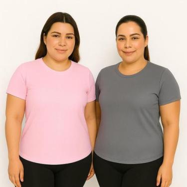 Imagem de Kit 2 Camisetas Dry Fit Plus Size Para Academia E Corrida - NoBrand, C