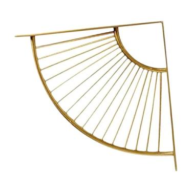 Imagem de Bothyi Suporte de prateleira em forma de leque, divisória de parede, armazenamento, multiuso, suporte de prateleira flutuante para quarto, estudo, sala de, Ouro