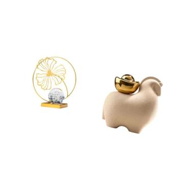 Imagem de Fenteer Estátua de Folha de Ferro, Estatueta Decorativa de Aniversário, Ornamento Colecionável, Escultura para Estante, Escritório, Lareira, Mesa, Quarto, Min