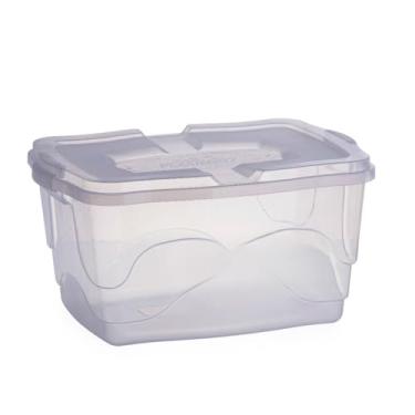 Imagem de Kit Caixa Organizadora 20L Transparente Com Travas Container Guardar Brinquedos Livros Multiuso(1 Unidade)