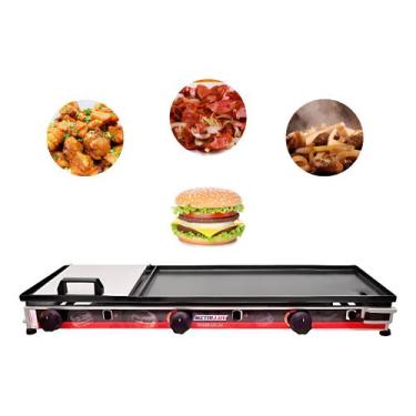 Imagem de Chapa De Lanche Hot-dog Hambúrguer C/ Prensa 30x90 Á Gás - NoBrand, Ci