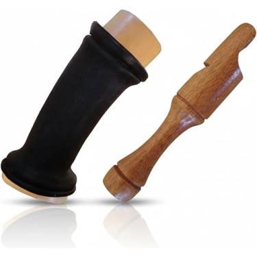 Imagem de Apito Inhambu Açu 09 + Apito Aracuã com Fole 32 Pios em madeira profissionais