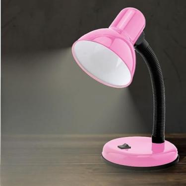 Imagem de Luminária de Mesa LED com Braço Articulado - Iluminação Focada Ajustável para Trabalhos Manuais e Leitura(Rosa)