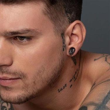 Imagem de Brincos femininos masculinos de aço inoxidável com caveira sorridente, One Size, Aço inoxidável, Sem pedra preciosa