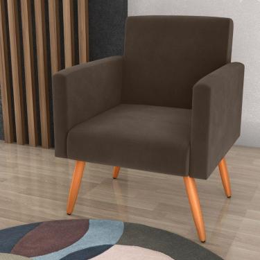 Imagem de Poltrona Para Decoração Sara Veludo Marrom