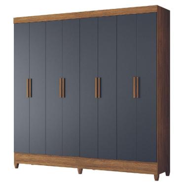 Imagem de Guarda Roupas Casal 8 Portas 2 Gavetas Marajó Moval Freijo Cinza