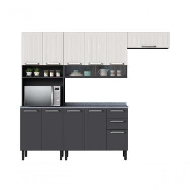 Imagem de Cozinha Itatiaia Midi Pop Art I3 - 4 Peças Com Paneleiro - Grafite-branco