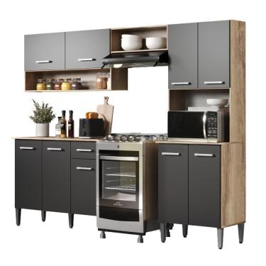 Imagem de Armário Cozinha Compacta Arizona Essence Carraro - Carvalho-preto Carvalho-preto